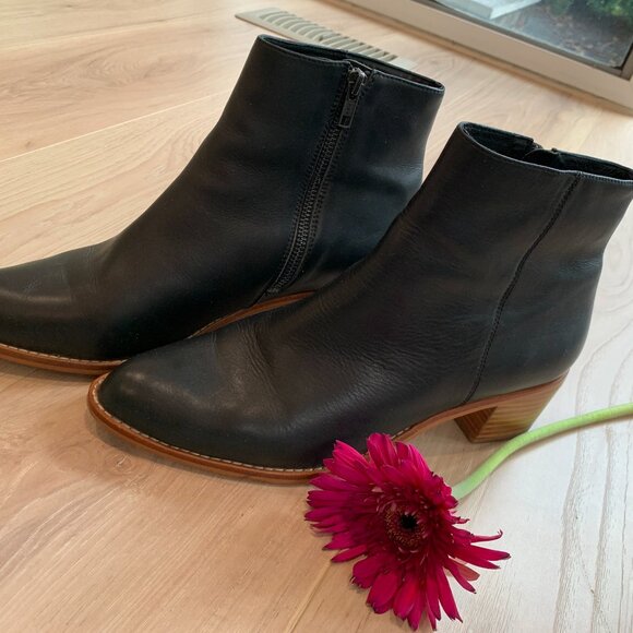 Solsana black ankle boot - Genuine Leather, size 41 - Picture 2 of 5